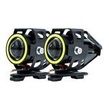 Par Faros Ojo De Angel Cree Led Proyector Con Lupa Moto U7