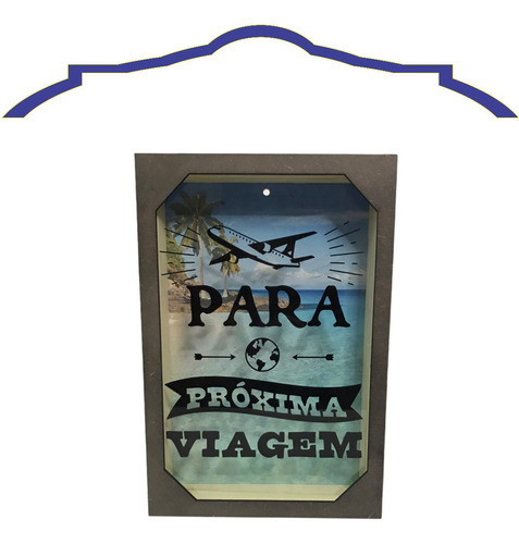 Quadro Cofre Viagem Viajar Mdf Decorado