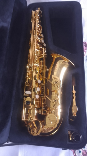 Saxofone Alto Mib Laqueado/dourado Jahnke *modelo Jsah001-lq