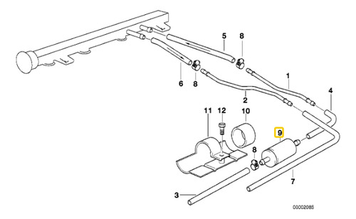 Filtro Combustible Para Bmw Serie 5 E34 540i M60 Foto 2