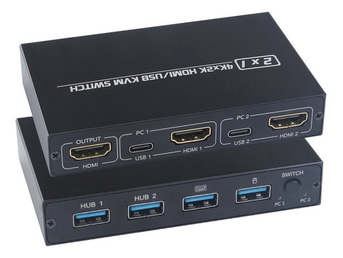 Hub Usb Kvm E Hdmi Switch Suporte 4k