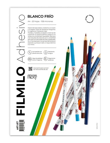 Filmilo Adhesivo - Blanco Frio - Art Jet®-20 Hojas - A4