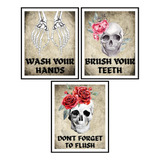 Roxbury Row Goth Bathroom Decor | Skeleton Decor, Skull Deco