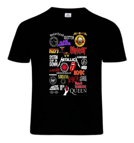 Comoda Playera Hombre Rockero Bandas Nirvana Guns And Roses