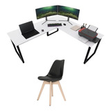 Escrivaninha Gamer P/ Computador + Cadeira Saarinen