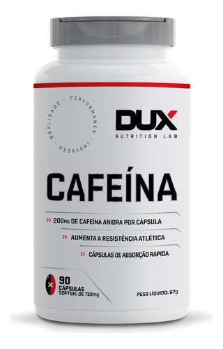 Cafeína Pote 90 Cápsulas Dux Nutrition