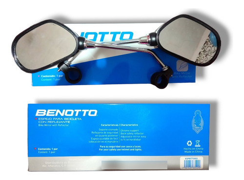 Espejos Para Bicicleta Marca Benotto,redondos Con Reflejant