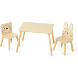 Oook Juego De Mesa Y Silla De Madera Para Niños, Incluye 2 S