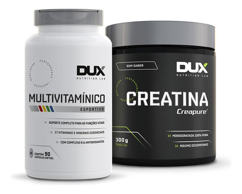 Creatina 300g + Multivitamínico 90 Cápsulas Dux Nutrition