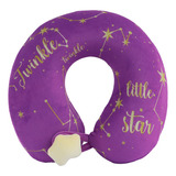 Miniso Almohada De Viaje Moon & Stars Memory Foam Morada 32x