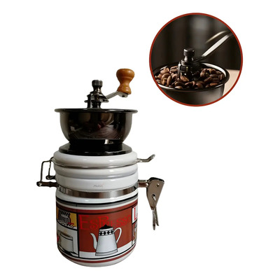 Mebix TRD Molino De Café Manual Blanco De Cerámica Con Diseño Artesanal Decorativo Ideal Para Hogar, Oficina o Regalo. Compacto, Ligero Y Fácil De Usar Para Café o Especias | Meses sin interés