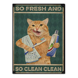 #871 - Cuadro Decorativo Vintage - Gata Baño Poster No Chapa