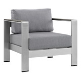 Juego De Sofa Modular De Aluminio Modway, De Color Plata Y B