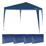 Tenda Gazebo Praia 3x3 M Sanfonada Com 4 Paredes Laterais