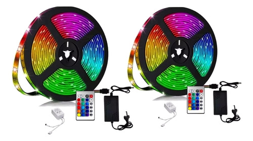 Tira Luz Led Pared Hogar Multicolor 5050 Rgb 5 Metros X2 Uni