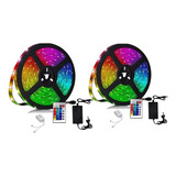 Tira Luz Led Pared Hogar Multicolor 5050 Rgb 5 Metros X2 Uni