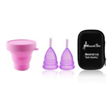 2 Copa Menstruales Aneer + Vaso Esterilizador + Estuche