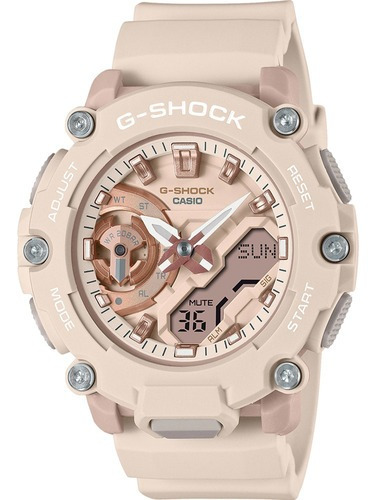 Reloj Casio G-shock Feminio Pink Gma-s2200m-4adr Color De Correa Rosa Claro Color Del Bisel Rosa Claro Color De Fondo Rosa Claro