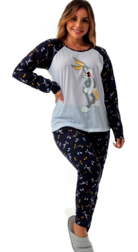 Pijama Infantil Gatinho Longo De Inverno Fechad - Compre Já 