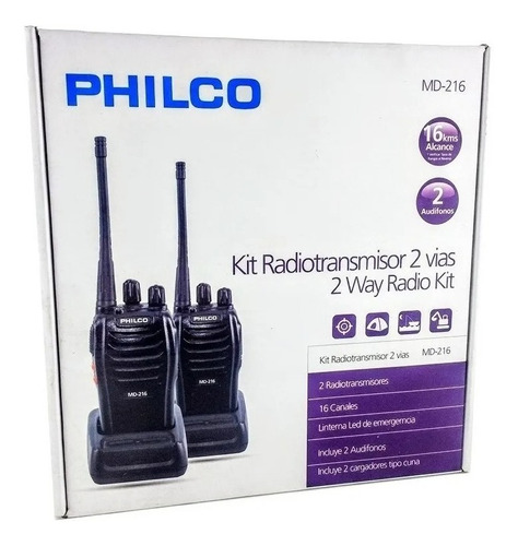 Kit Radio Transmisor Portátil Negro Philco
