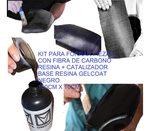 Kit Forrar Fibra De Carbono Real Tela 100x10cm + Kit Resinas