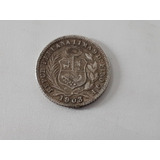 Moneda Peru 1/2  Dinero 1903 Plata 0.900 ( X945