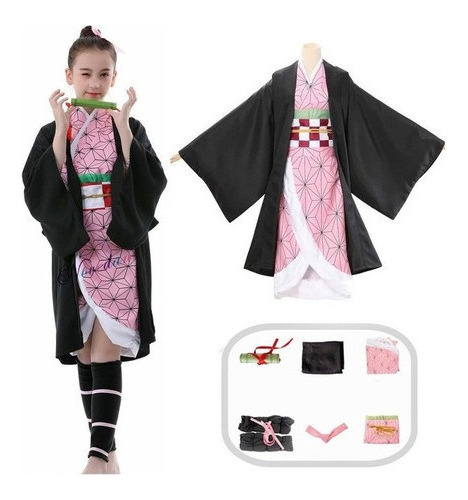 $ Conjunto Cosplay De Kamado Nezuko Disfraz Anime Adultos