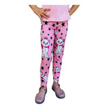 Calça Legging Infatil Menina 2 A 8 Anos Estampada Rosa Fofo