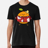 Remera Naranja Kawaii En Camisa Hawaiana Algodon Premium