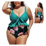 Traje De Baño Completo Tankini Mujer Bañadores Floral Bikini