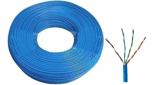 Cabo De Rede Internet Rolo 30 Metros Azul Cat5e 4 Pares