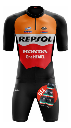 Conjunto Camisa Bermuda De Ciclismo Roupas Ciclismo Gel Pro