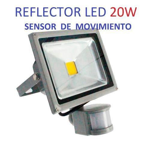 Reflector Led Genérica Sensor 20w Con Luz Blanco Frío Y Carcasa Negro 110v/220v
