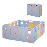 Corral De Plástico Bebés Playpen Mul-c Plegable 14+2 Paneles