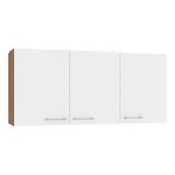 Mueble Auxiliar Aéreo Cocina Opie 120 3 Puertas Vekka Color Blanco