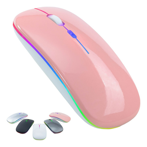 Mouse Sem Fio Recarregável Wireles Optico Led Rgb Ergonômico