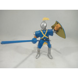 Boneco Antigo Cavaleiro Medieval Azul Original Papo 1998