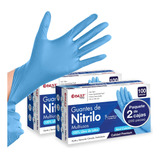 200 Guantes De Nitrilo Azul Premium Libre De Látex Sin Polvo