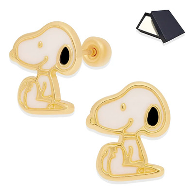 Aretes Broqueles Oro 10k Piercing Perrito Peanuts Piercing Perforación Mujer Dama Niña Broquel Basicos Bebe Niñas Dama Mujer Aretes Oro 10k Aretes Regalo Mujer Bebe Niña Mascota 10 Quilates | Envío gratis