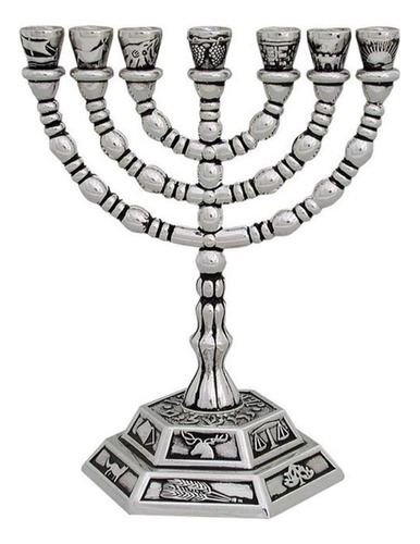 Palitos De Vela Judía Menorá - 7 Ramas - 12 Tribus De Israel