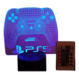 Lampara Led 3d Joystick Playstation Ps5 Con Control 