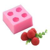 Molde De Silicón Fresas 3d Para Pasta Jabón Fondant Velas