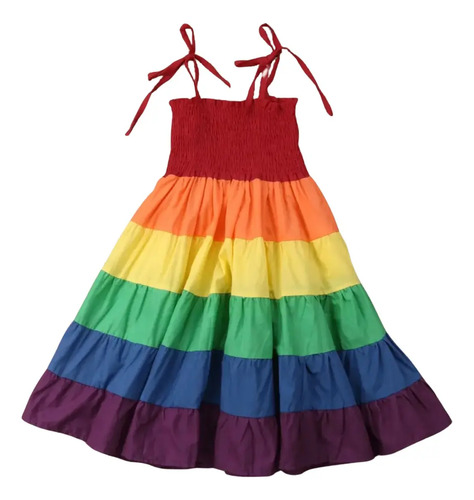 Vestido Playa Nina Colores Vivos Talla 2 - 7 Años