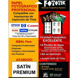 Papel Fotográfico Profesional Carta Satín Premium 20 Hojas