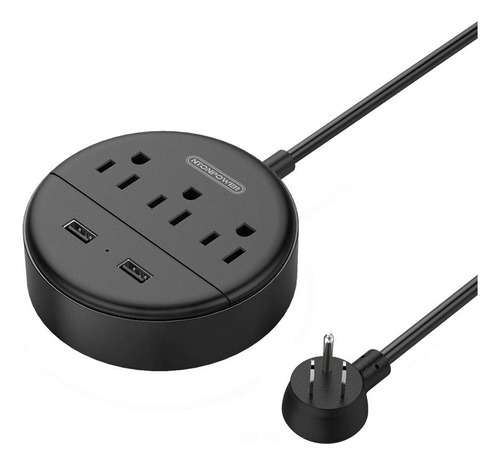 Enchufe Inteligente Marca Ntonpower/3 Tomas/2 Usb/negro/5 Ft