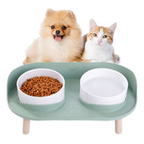 Par Tigela Alimentadora Elevada Ajustável Pet Cães E Gatos