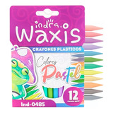 Crayones Plásticos Indra Colores Pastel Tamaño Largo 12 Pzs