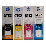 Kit 4 Botellas Tintas Originales Gt53 Negro | Gt52 Colores 