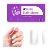 Gelike Ec 240 Transparente Corto Coffin Gel Suave Uñas Tips