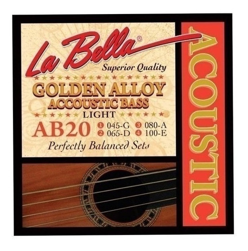 Encordado Para Bajo Acustico 4 Cuerdas 045/100 La Bella Ab20
